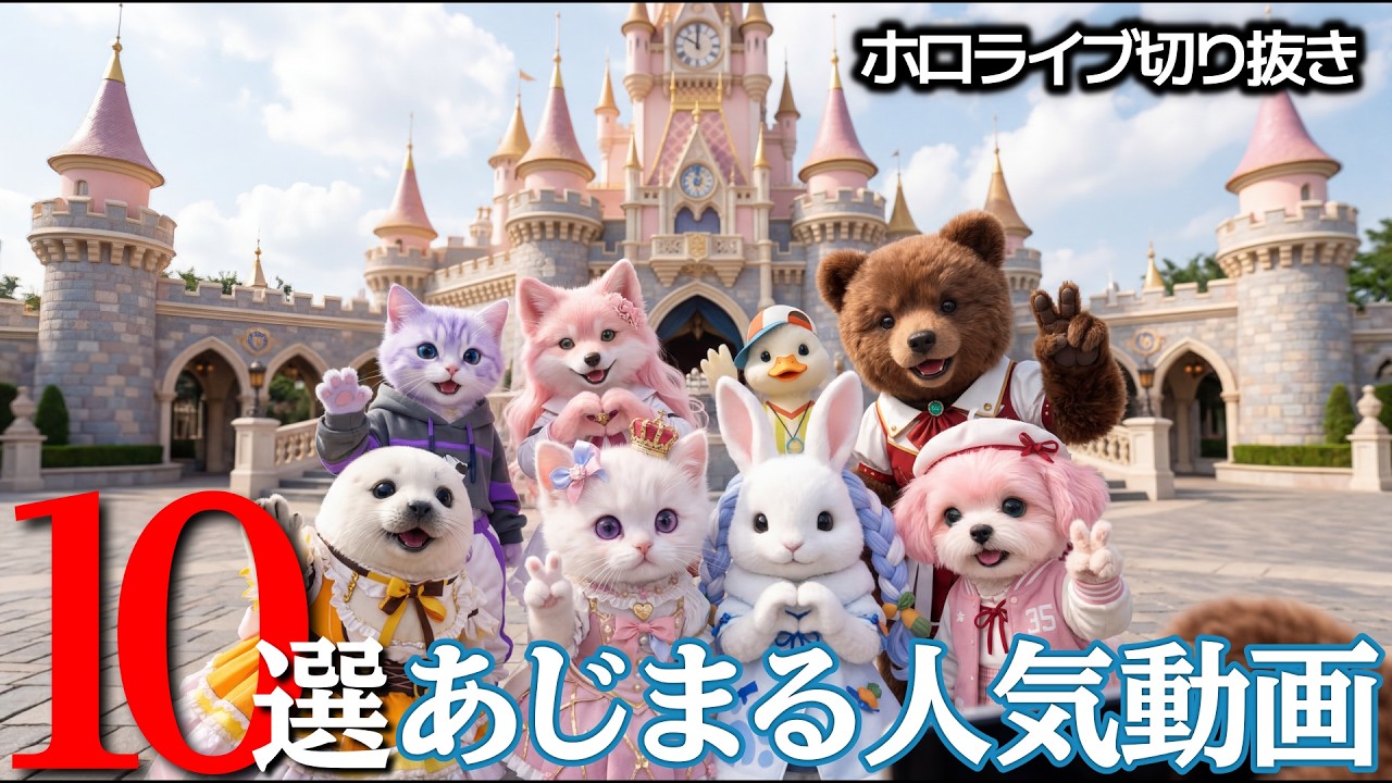 1月ホロライブ可愛い動物で切り抜きVol１ーおかゆ・ねねち・スバル・みこ・トワ・ミオ・ ぺこら・こより