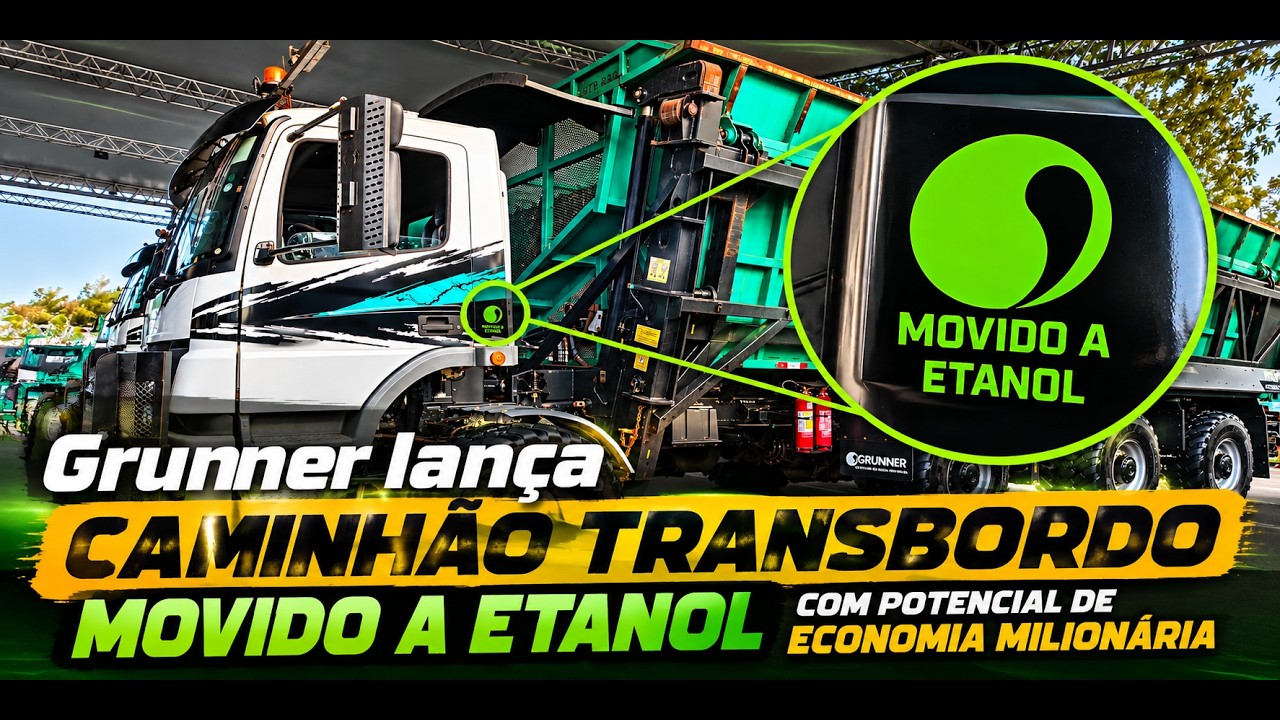 Grunner lança caminhão transbordo movido a etanol com potencial de economia milionária