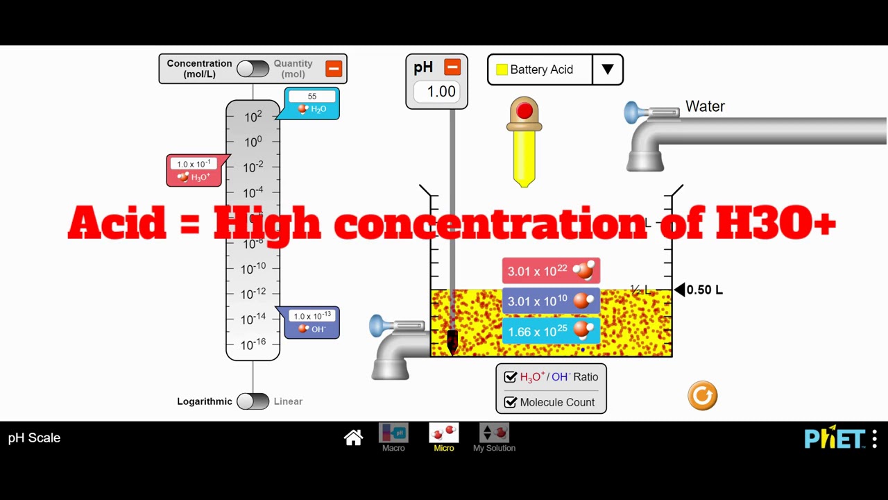 Calculating pH Tutorial Using the PHET pH Scale Simulation - Mr Pauller