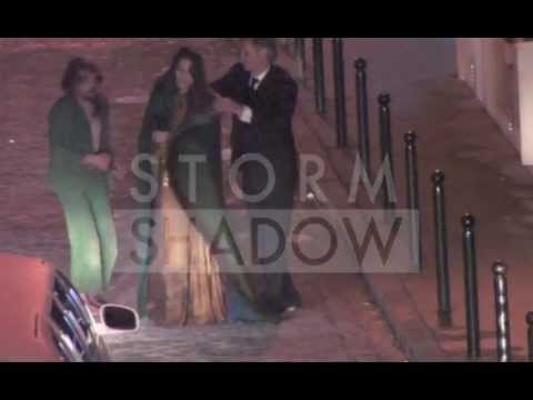 Eva Mendes on the set of "Holy Motors" in Paris