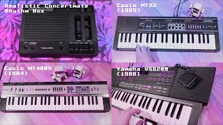 Video thumbnail for Realistic Concertmate Rhythm Box meets Yamaha VS200, Casio MT400V and Casio MT52 - January Jam by Alfonse