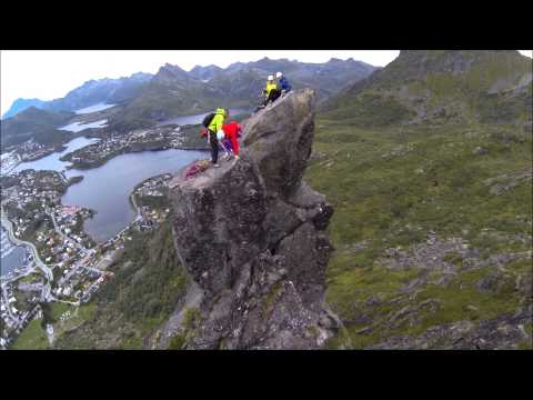 Jumping the horns on Svolværgeita