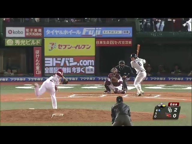 6回表 イーグルス・辛島が失投... ドラゴンズ・平田に特大弾浴びる 2014/5/23 E-D