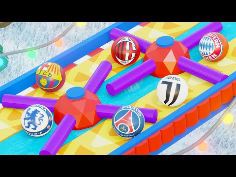 Marble Race 3D - Frozen Marbles - Marble Race Football Clubs