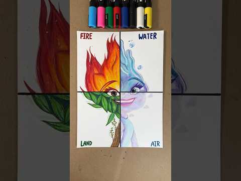 Drawing EMBER as different elements! (PT 4) 💨☁️🌪️ #elemental #drawing #shorts