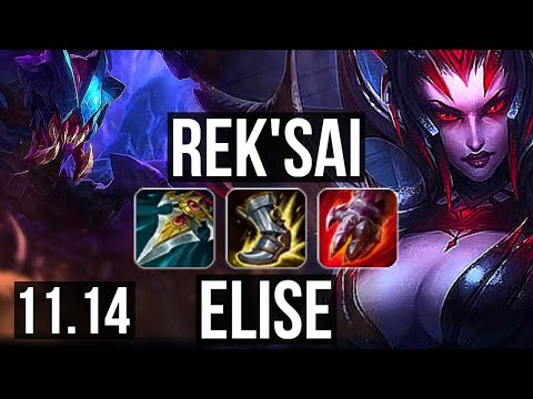 REK'SAI vs ELISE (JUNGLE) | 10/1/5, 800+ games, 1.3M mastery, Legendary | KR Diamond | v11.14