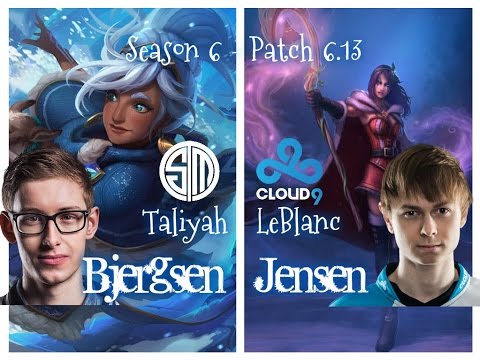 TSM Bjergsen vs C9 Jensen - TALIYAH vs LEBLANC - Patch 6.13 NA Ranked | League of Legends
