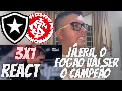 REACT: BOTAFOGO 3X1 INTER - COM ZECA PAGODINHO E TUDO O FOGÃO É MAIS LÍDER DO QUE NUNCA