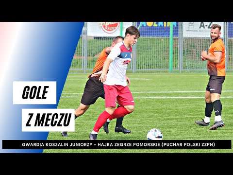 Gole z meczu Gwardia Koszalin juniorzy - Hajka Zegrze Pomorskie 5:1 (Puchar Polski ZZPN)