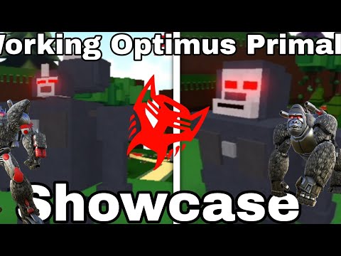 Optimus Primal Showcase (Build a boat for treasure) (Roblox)