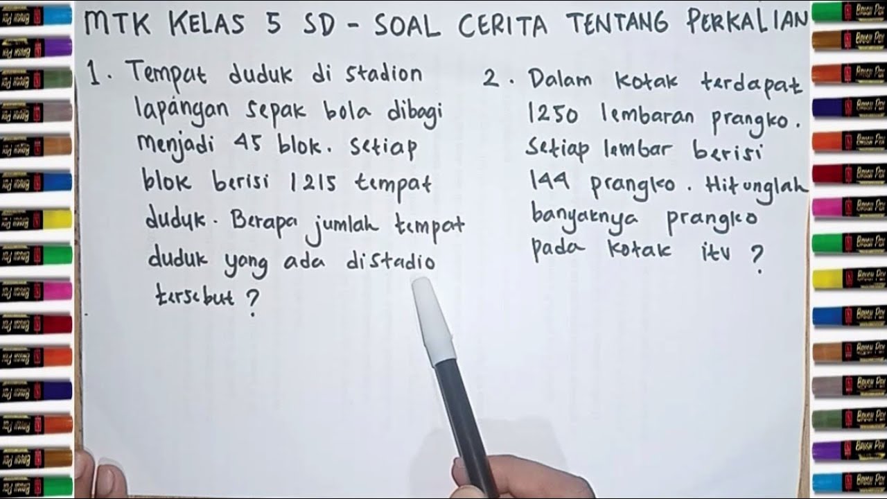 BELAJAR MATEMATIKA KELAS 5 SD - MENGERJAKAN SOAL CERITA TENTANG PERKALIAN