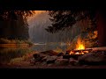 Cozy Lakeside Campfire In The Mountains Soothing Fall Nature Ambience For Calm Evenings