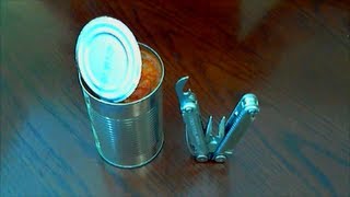 How to open a can with a multi-tool or pocket knife can opener.
