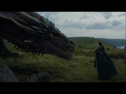 Jon Snow toca em um dragão pela primeira vez GOT S7 E5
