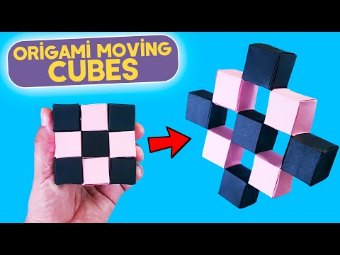 Easy! Origami Moving Cubes - no tape/no glue. How To Make cool paper crafts for fun.