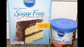 Making A Pillsbury Sugar Free Cake Mix with Sugar Free Frosting & Review