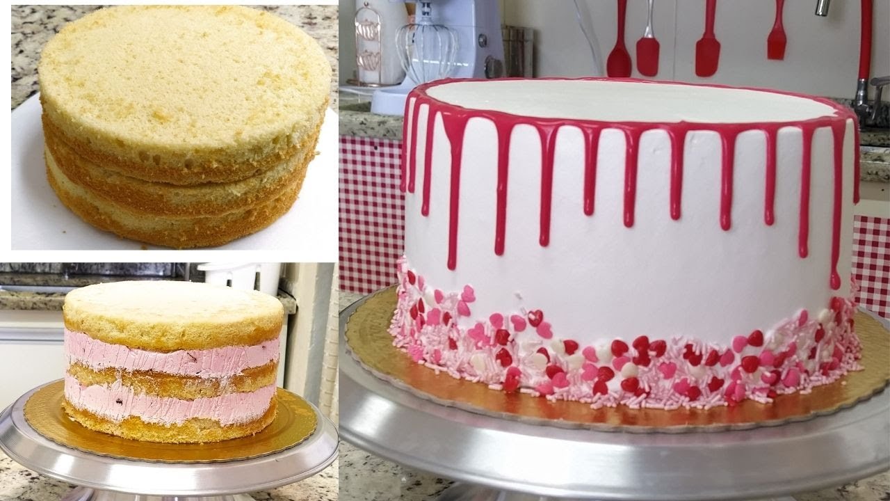 BOLO PRONTO EM 1 HORA, MASSA, RECHEIO E DECORAÇÃO (AULA COMPLETA)