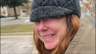 Woman Living On The streets in the winter