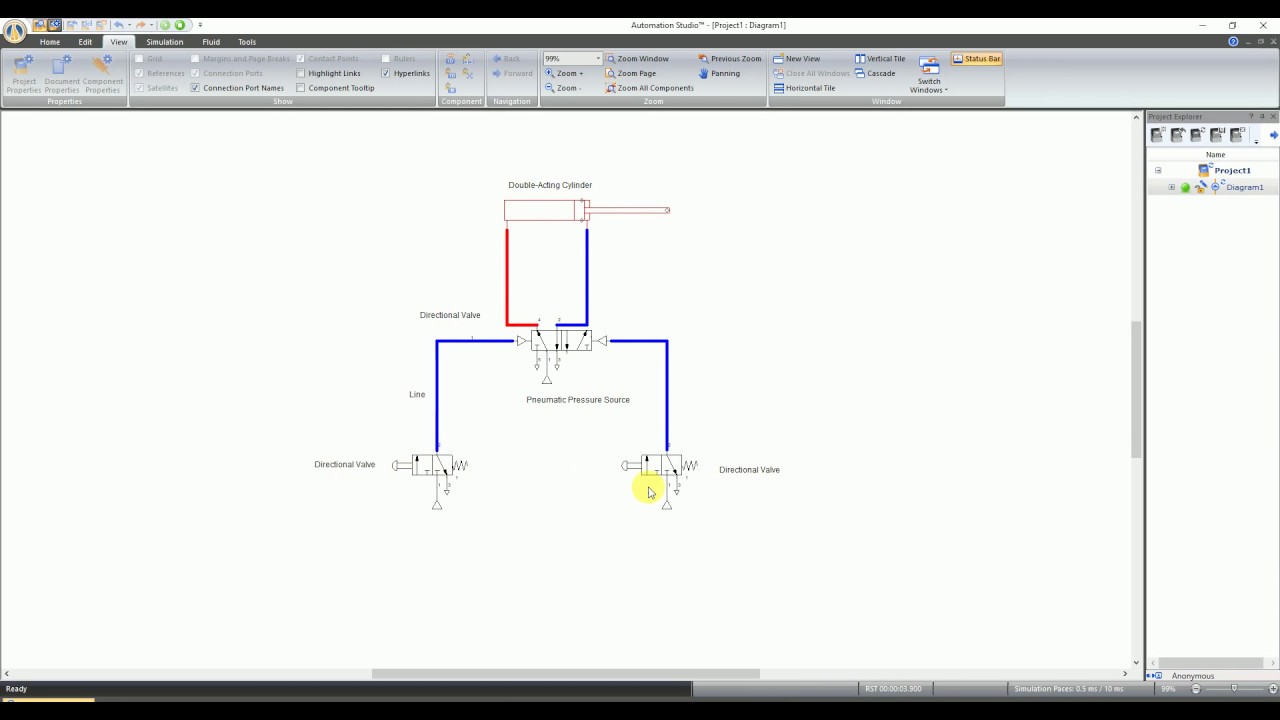 Pneumatic -  My First Pneumatic Circuit -  Automation Studio™ 6 2 Educational
