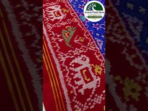Red Elephant Parrot Border Blue Navratan Motifs Semi Ikat Chaniya Choli Dupatta