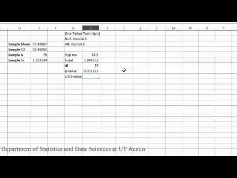 This video shows how to test if the mean amount of time students spend on the phone is 14.5 hours per week.