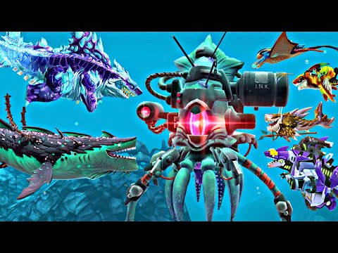New Mecha Squid Boss | Hungry Shark World New Shark Undersharker Vs New Giant Colossal Squid Boss 