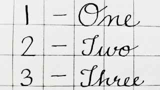 Cursive writing number names (Part-1) with spellings,1 to 10, Number names, English Numbers, Ginti