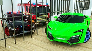 Rescue Police Car From The Monster | Police car vs the fastest sports car | selection of cartoons,