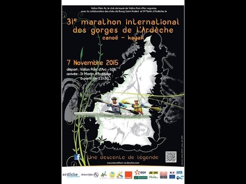 Marathon de l'Ardeche 2015 HD  - Pirogue du CCKGA - Départ du Challenge