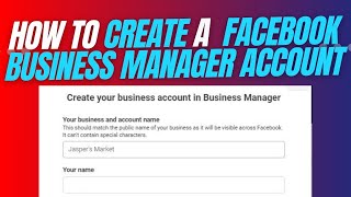 How to create a Facebook business manager Account