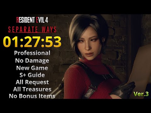 Resident Evil 4 Remake Separate Ways Professional No Damage S+ Rank All Request All Treasures Ver.3