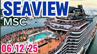 MSC Seaview cruzeiro  06/12/25 Santos ‎⁨@cruzeiros2025⁩  saindo #cruzeiro #cruiseship cabine