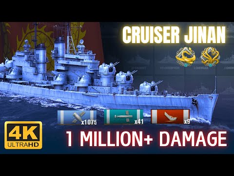 Cruiser Jinan: Legendary 1 MILLION+ Damage in Operations w/ Flagships (Aegis) - World of Warships