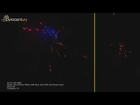 APF 4005   36SH RED STROBE WILLOW WITH BLUE STARS WITH RED STROBE MINE   CE CATEGORY F3