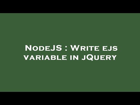 Nodejs Write Ejs Variable In Jquery