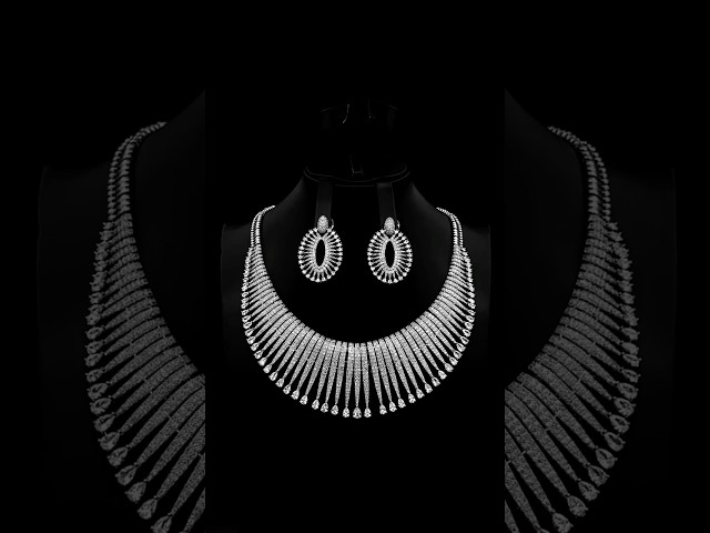 طقم عقد مع حلق اكسسوارات نسائي زركون أنيق إصدار خاص بضمان على اللون – تصميم راقٍ لإطلالة مميزة - RN-0061