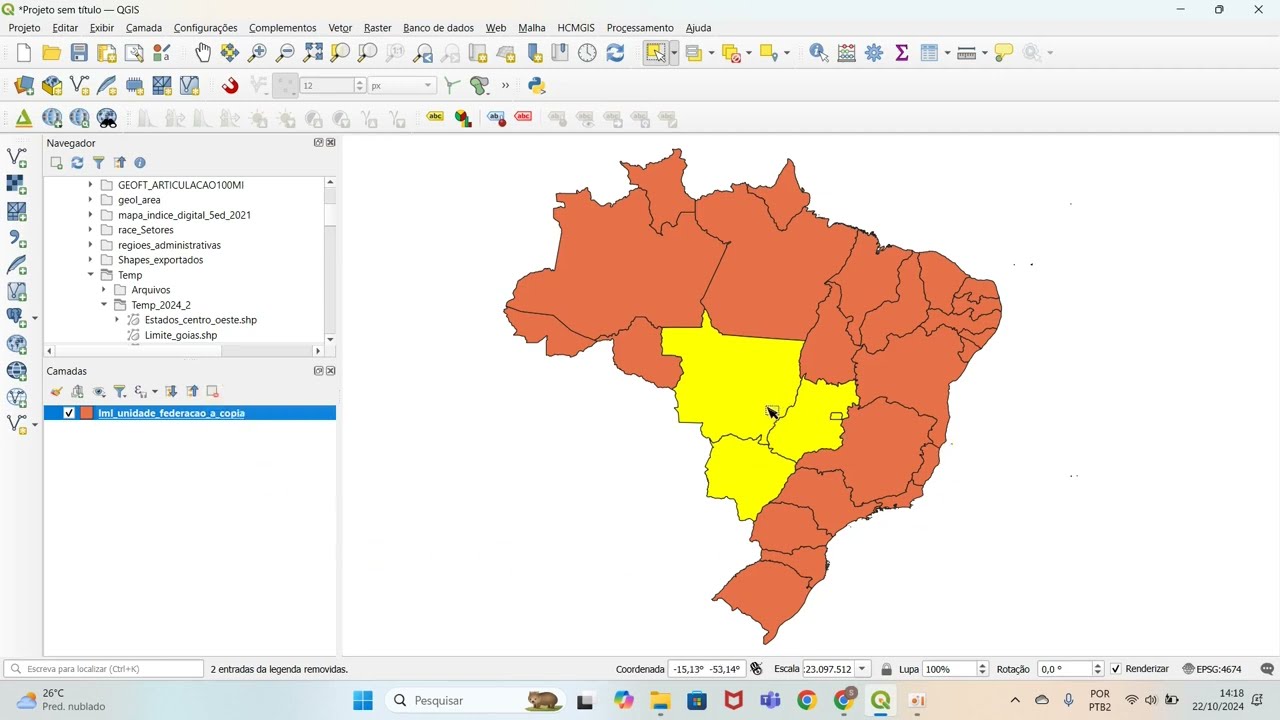 Encontro síncrono 22/10/2024 - FIC Geoprocessamento Básico no Software QGIS (2024/2)