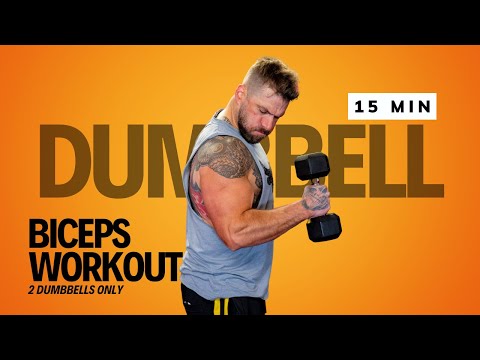 15 Min BURNING Biceps Workout | 2 dumbbells only
