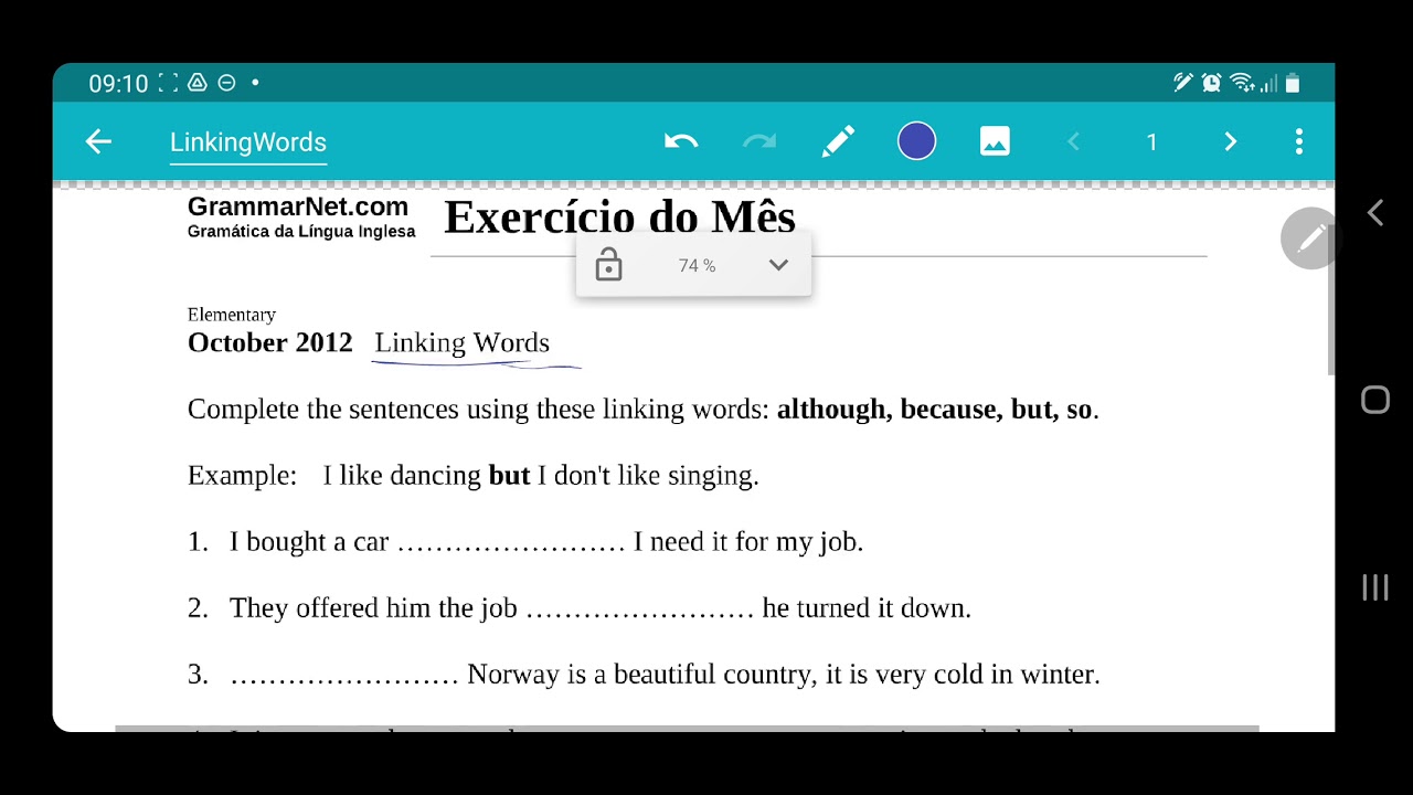 Atividade com Linking Words