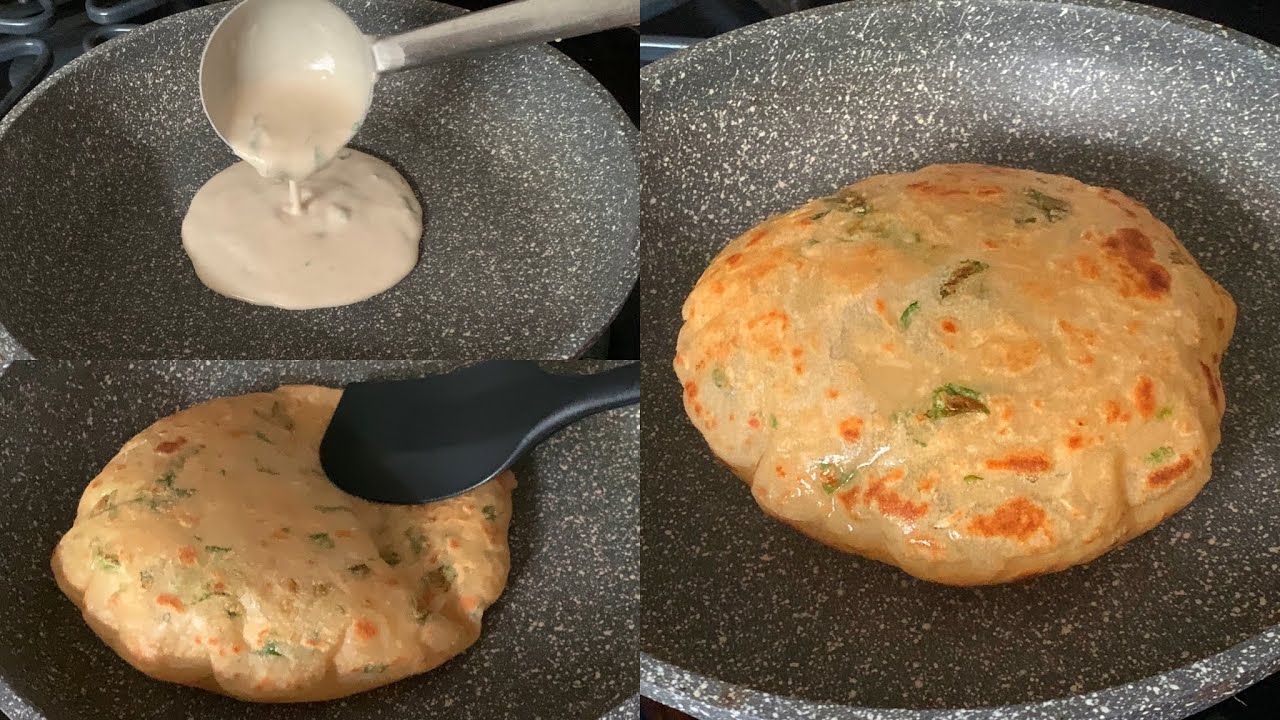 Wheat Flour Garlic Paratha Recipe with Liquid Dough in 5 mins | No Rolling No Kneading Paratha |