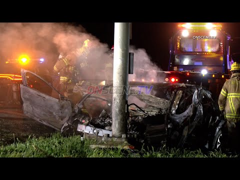 Fatal, Car Into Pole On The Freeway, MEAD VALLEY, CA