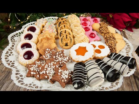 1 Teig 10 Plätzchen / Bunter Plätzchenteller / Weihnachtsplätzchen backen / Plätzchen Rezepte