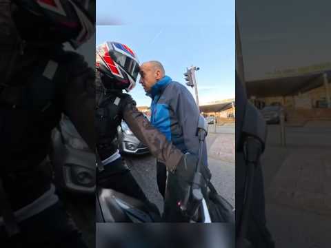 Biker vs. Angry Pedestrian 😳 #shorts #bike #biker #roadrage
