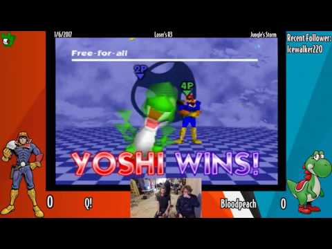 Jungle's Storm - Q! (Falcon) vs. Bloodpeach (Yoshi) Loser's Side - Smash 64