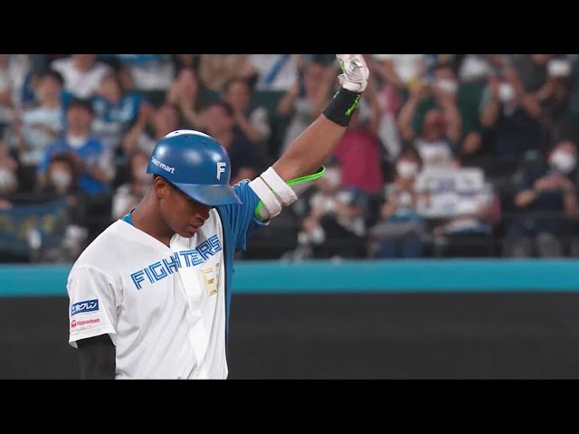 【6回裏】反撃開始!! ファイターズ・万波中正 フェンス直撃のタイムリー2ベースヒット!!  2023年9月12日 北海道日本ハムファイターズ 対 オリックス・バファローズ