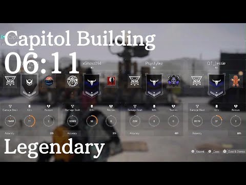 The Division 2 Speedrun - Capitol Building Legendary 6m11s - TU20.3