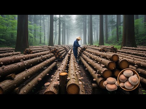 How Japan Grows Millions of Shiitake Mushrooms in Forest Farms | Traditional & Modern Mushroom