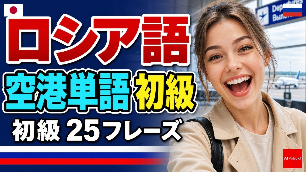 ロシア語 空港単語 初級 | 初心者 | 聞き流し | 作業用 | ネイティブ | 日常会話 | 旅行 | チェックイン | 搭乗ゲート | 預け荷物 | パスポート | 機内 | 到着 | 出発 | episode artwork