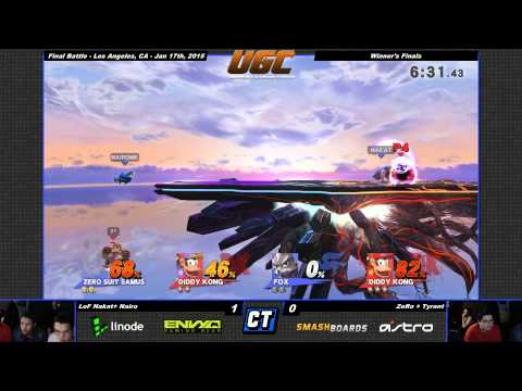 Final Battle - LoF NAKAT + SWR Nairo vs ZeRo + NME Tyrant - Winners Finals - Smash Wii U