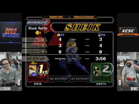 KSCS @ KU SSBM - Lezagna (Sheik) Vs. Denec (Marth) Winners Semis